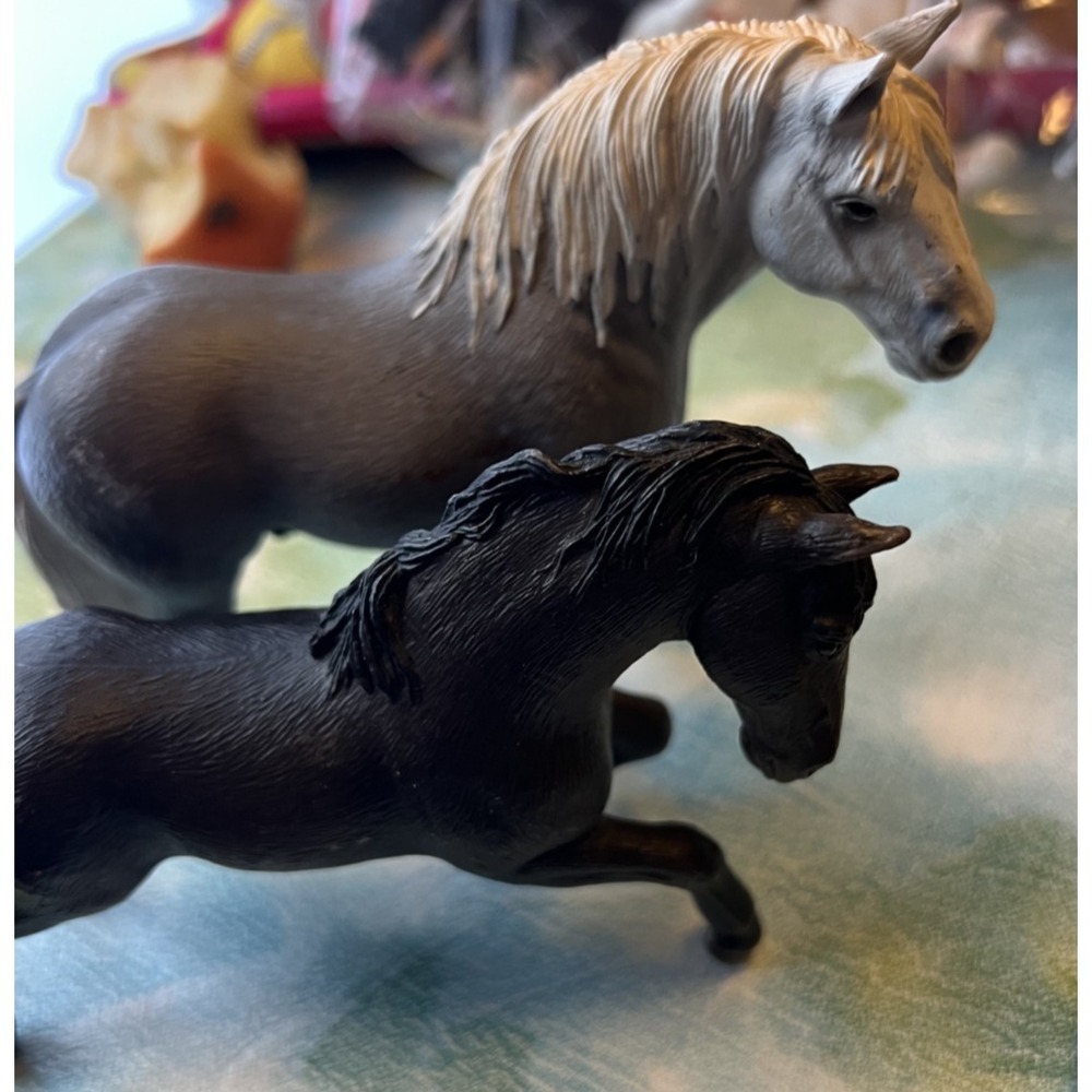 Schleich‎ horse percheron stallion 2006 retired, AND Black stallion retired 2006